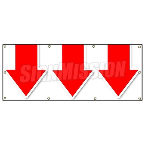 Signmission GIANT DOWN ARROW BANNER SIGN turn here sale follow directions arrived B-96 Giant Down Arrow - main
